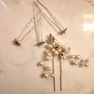 Faux Pearl and Diamond Hair Pins
